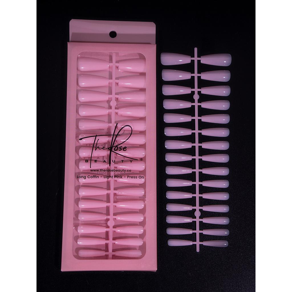PRESS ON COFFIN LARGA LIGHT PINK*150