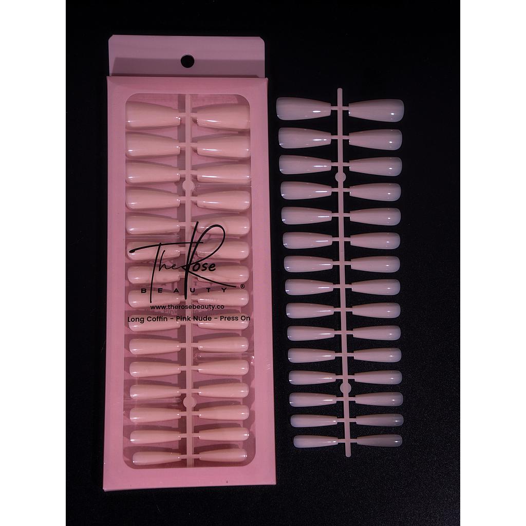 PRESS ON COFFIN LARGA PINK NUDE*150